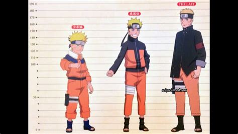 cuánto mide naruto|cuantos personajes miden en naruto.